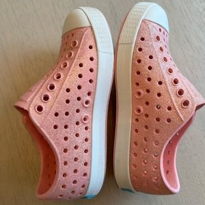 Native Shoes Jefferson Glitter Bling Sneakers Pink Size C9